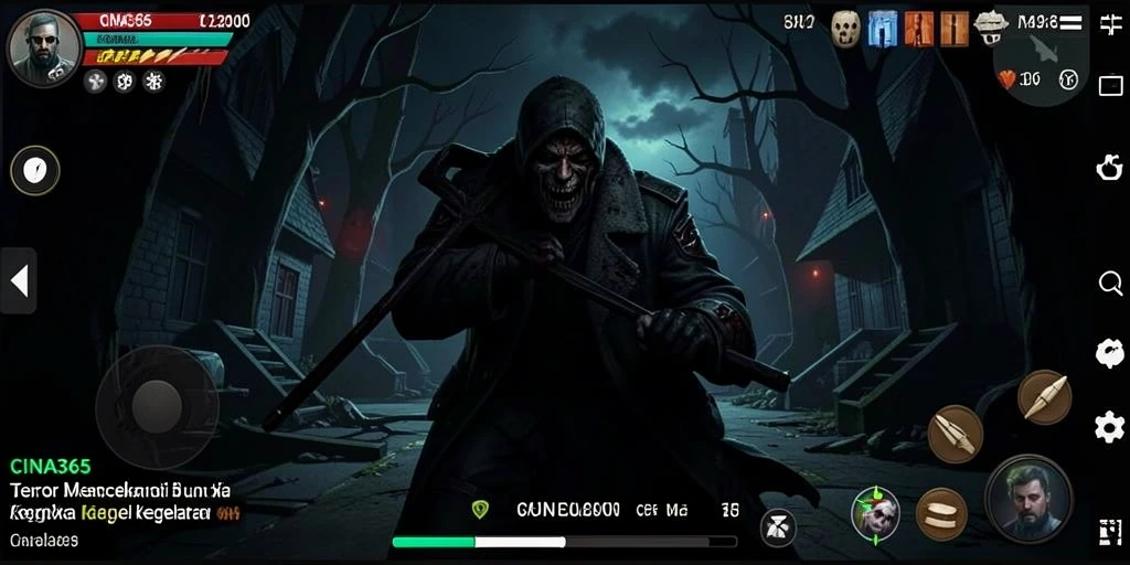 Screenshot gameplay menampilkan suasana mencekam CINA365.