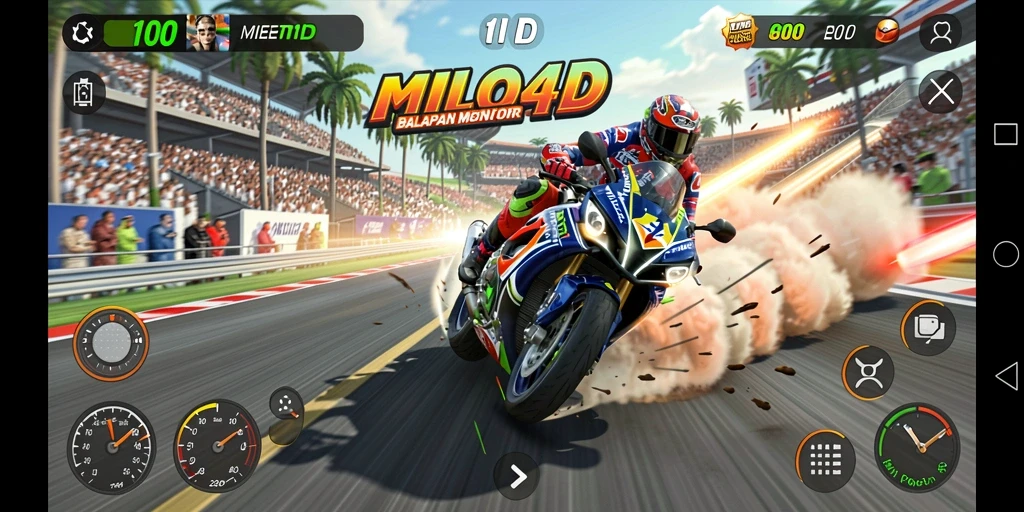 Gameplay seru balapan motor di MILO4D.