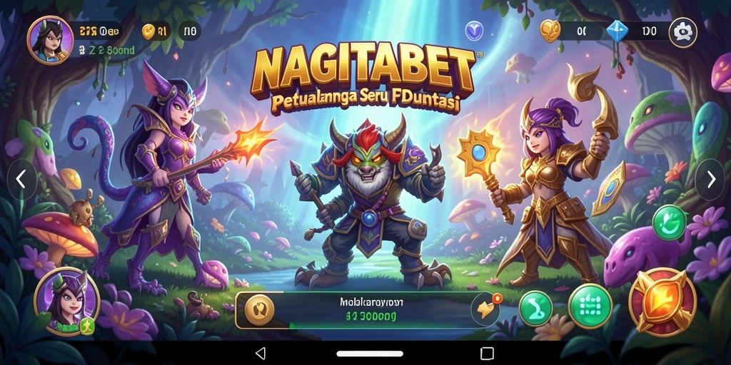 Tangkapan layar NAGITABET yang menunjukkan petualangan epik di dunia fantasi.